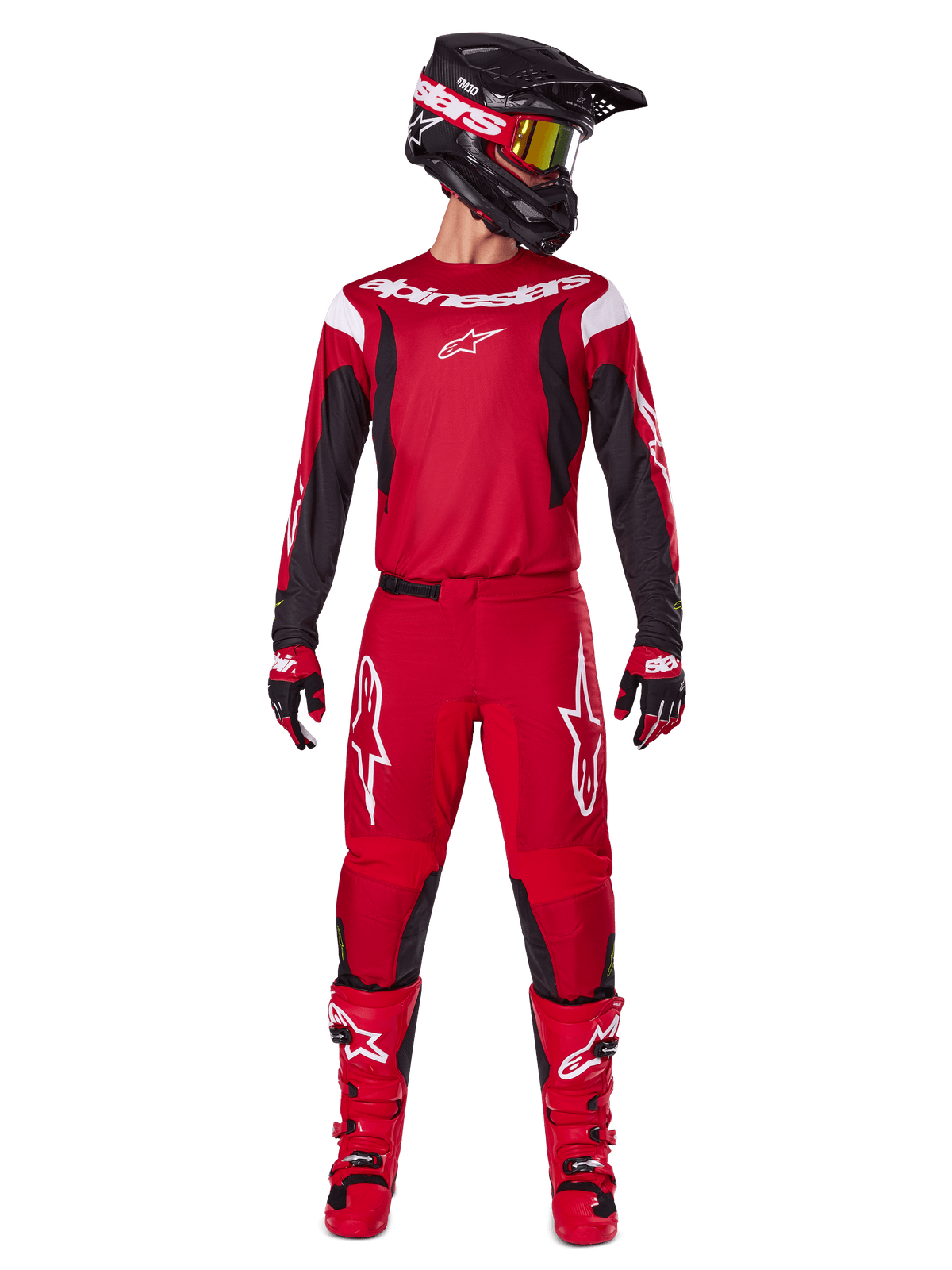 Camisola e conjunto Fluid Haul 2025 Alpinestars, fato de motocross para homem, vermelho e preto, todo-o-terreno.