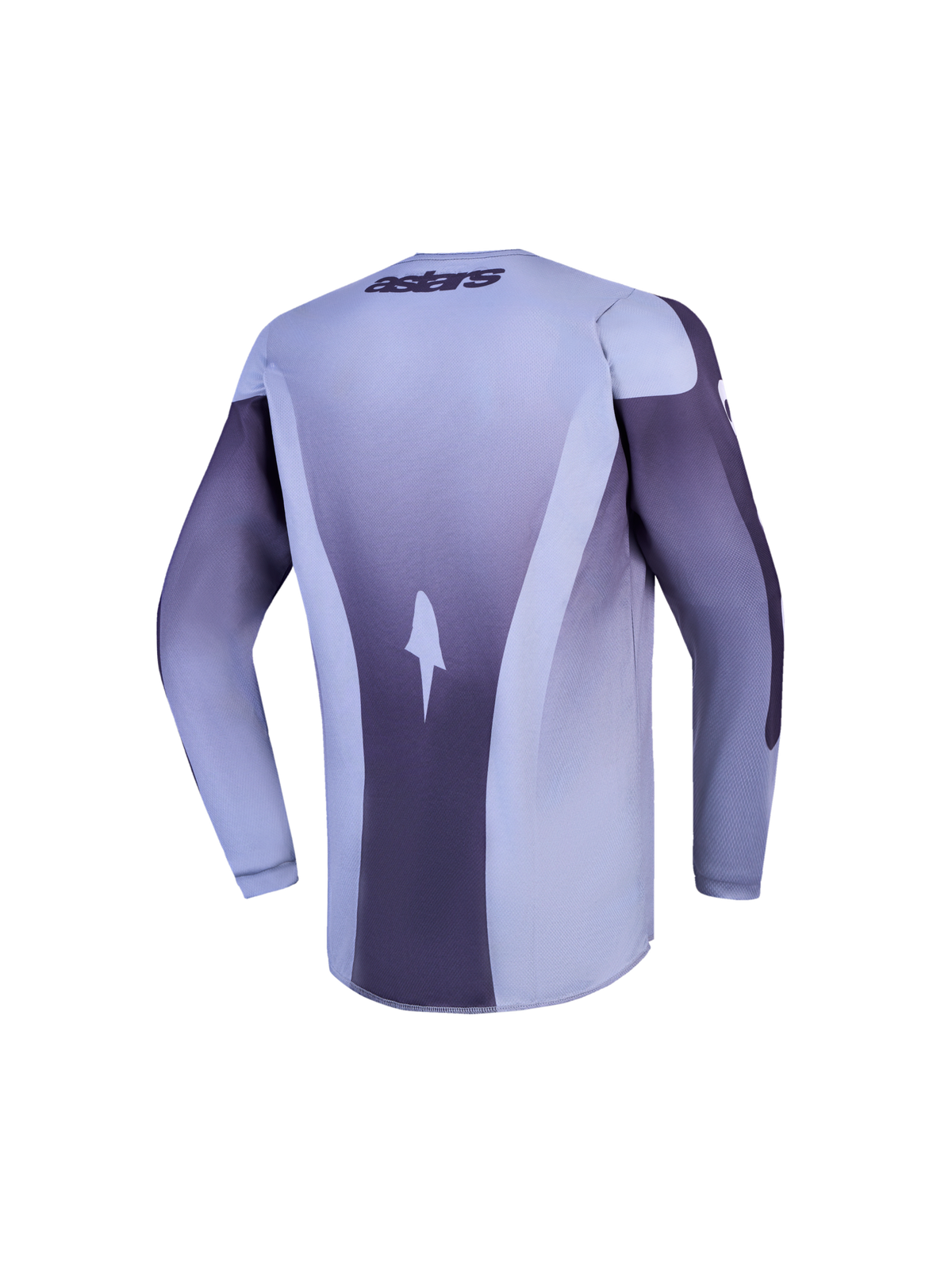 Alpinestars Youth Fluid Amber Jersey, camisola de motocross de manga comprida para jovens, cinzento claro e roxo escuro, vista traseira