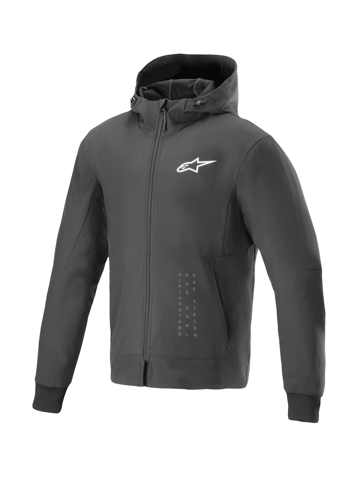 Alpinestars Radium Tech Hoodie, casaco de moto urbano para homem, preto e branco, têxtil 3L à prova de vento, compatível com Tech-Air