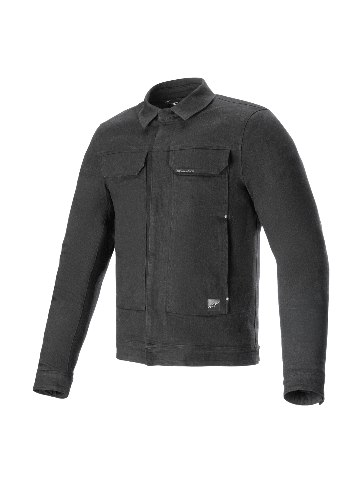 Alpinestars Jaqueta Garage, casaco de moto urbano cinzento fumado, denim elástico com proteção CE e pronto para Tech-Air 3