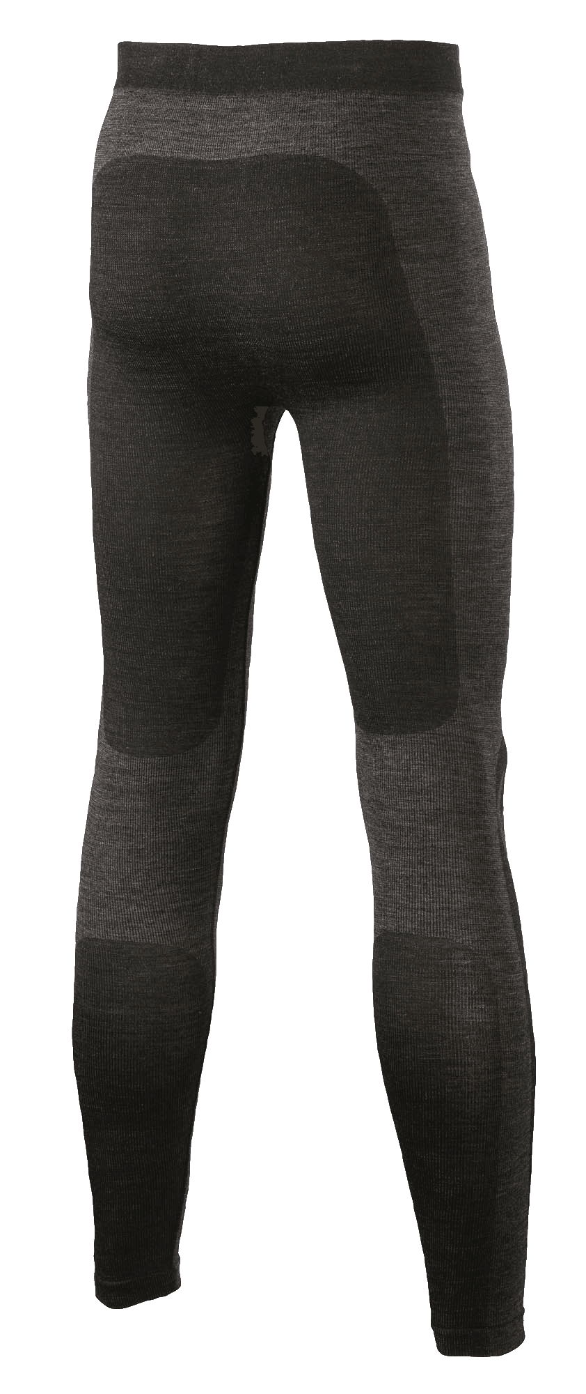 Alpinestars ZX Evo V2 Bottom, calças de camada base de competição, preto e cinzento, vista traseira que mostra a construção em malha técnica sem costuras com painéis mais escuros no assento e nos gémeos, roupa interior de automobilismo resistente às chamas