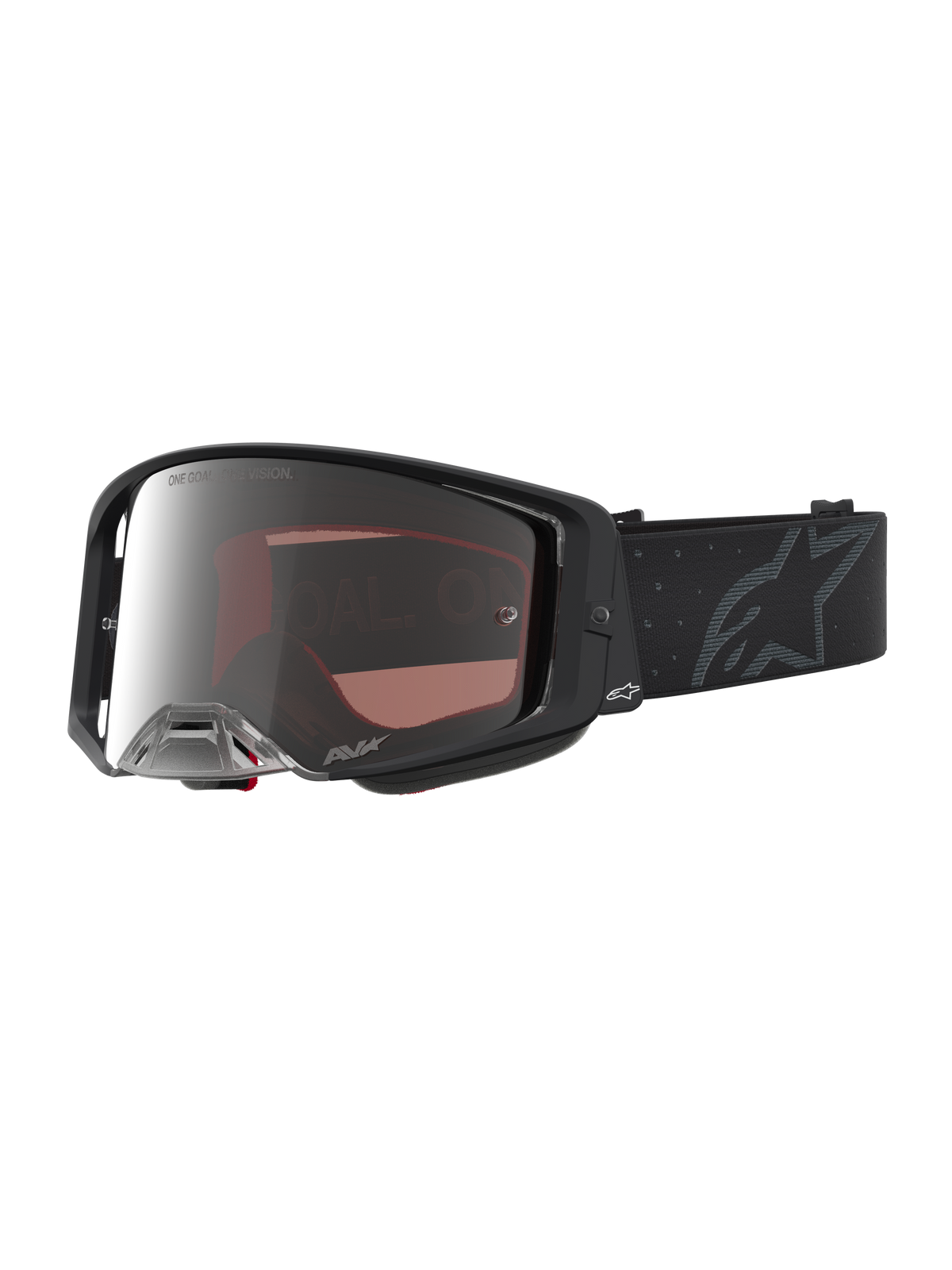 Alpinestars Supertech Cloak, óculos de motocross unissexo, pretos e prateados espelhados, lente de policarbonato.