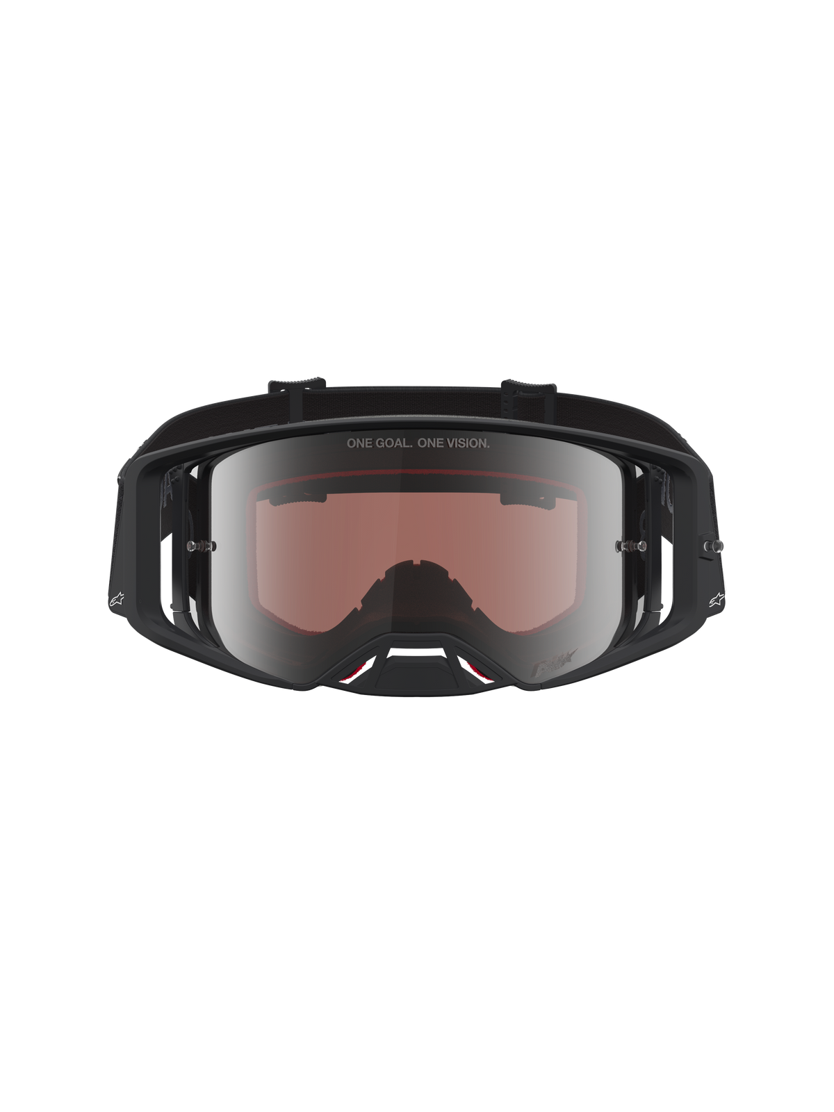Alpinestars Óculos Supertech Vesta, óculos de motocross e todo-o-terreno, pretos e prateados mate, lentes espelhadas prateadas de alta definição, gestão avançada de humidade