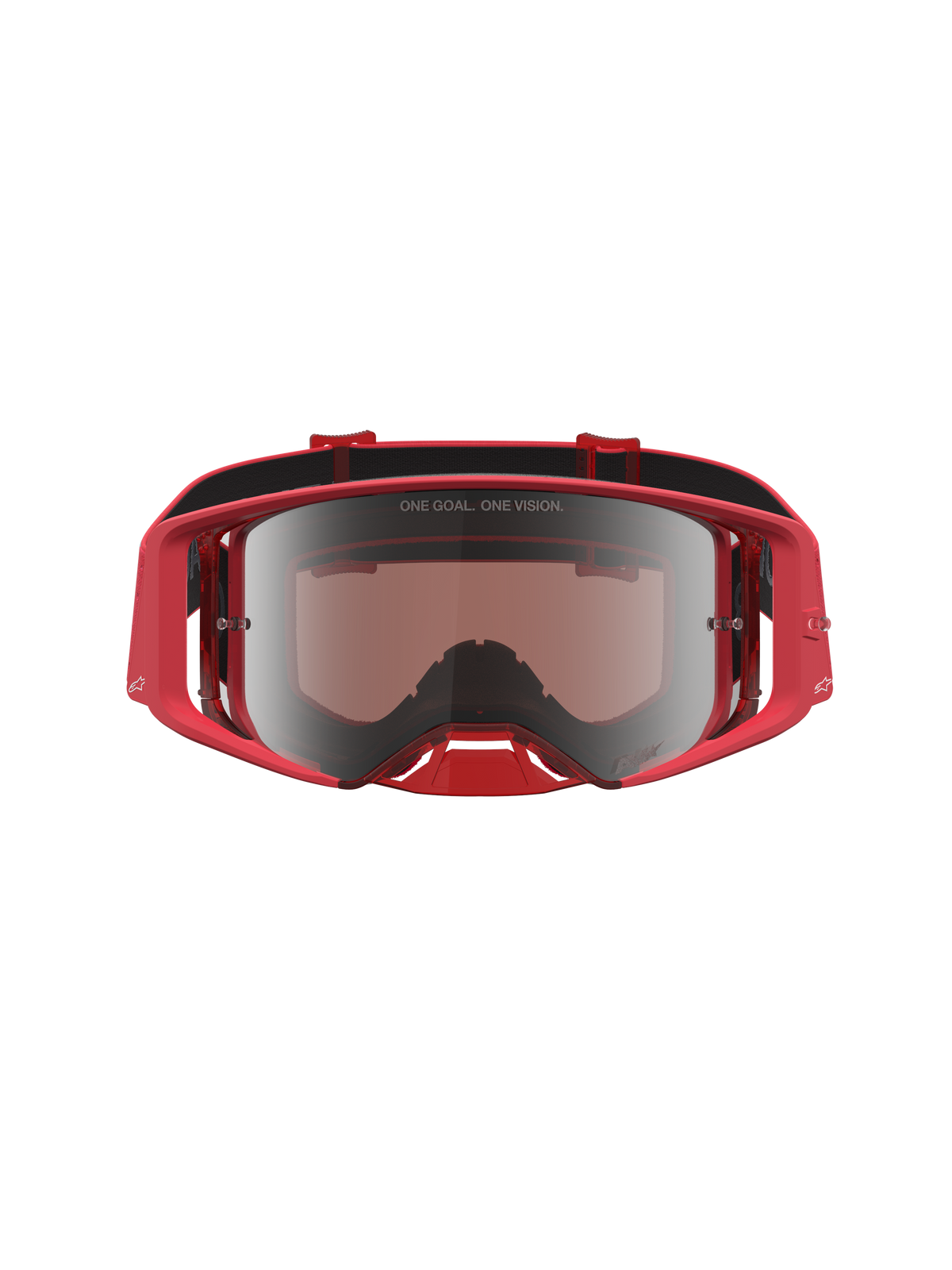 Alpinestars Óculos Supertech Vesta, óculos de motocross, vermelho fluo e prateado espelhado com lente espelhada