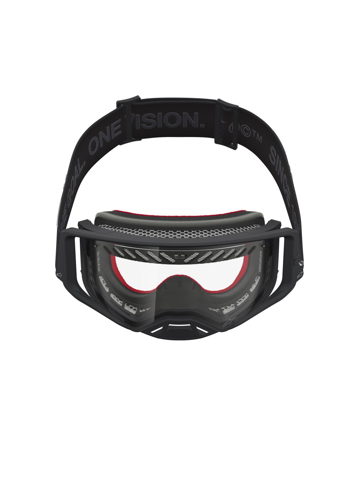 Alpinestars Supertech Vesta Goggles, Motocross Racing Goggles, Black and Red, Clear Polycarbonate Lens, Lightweight Plastic
