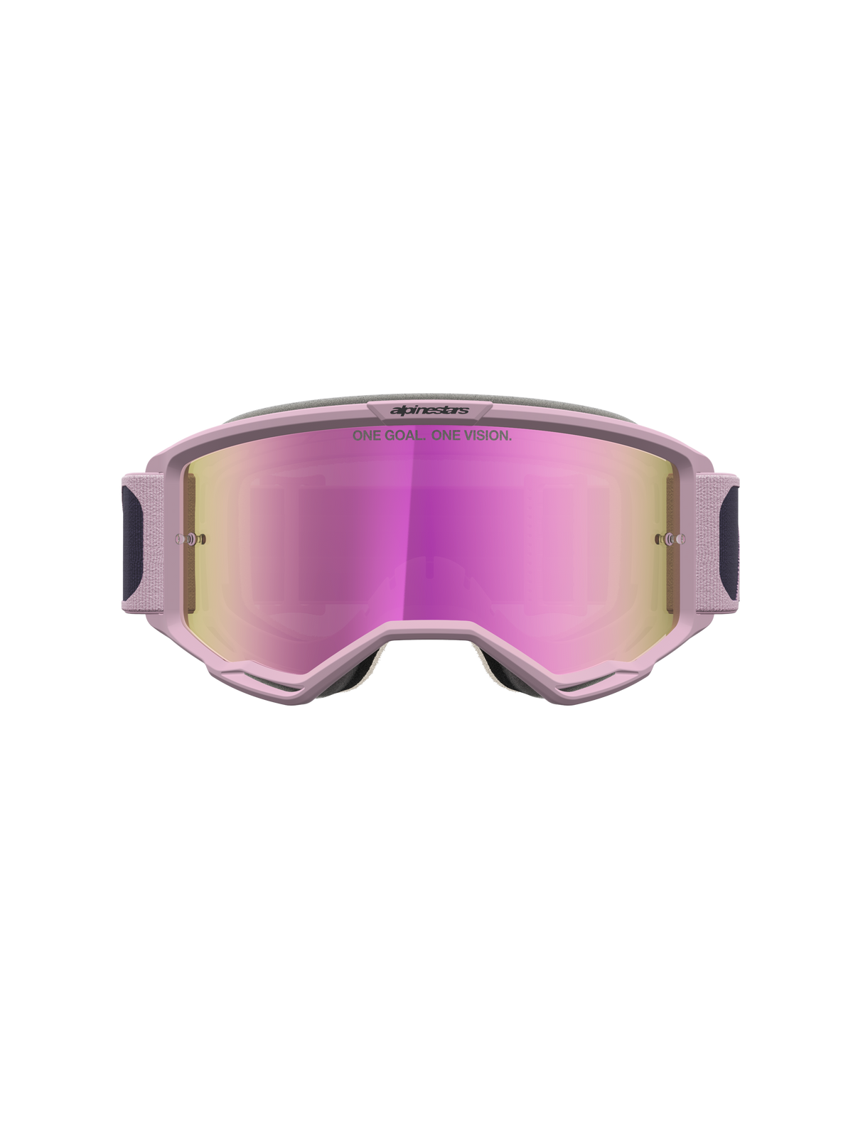 Alpinestars Vision 5 Rora, óculos de motocross em cinzento e rosa, lente rosa espelhada e estrutura em uretano A-FLEX