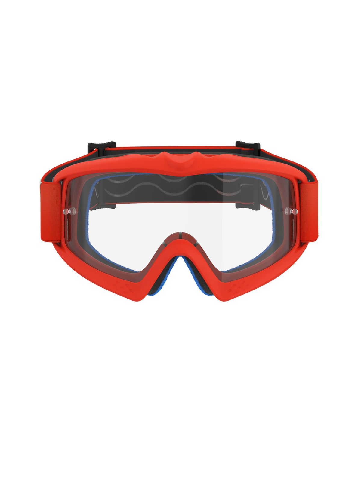 Óculos Alpinestars Vision Youth Corp, óculos de motocross, cor de laranja com lente transparente, armação laranja vibrante e correia a condizer, espuma facial azul visível no interior, lente transparente anti-embaciamento com pinos para tear-off, concebidos para jovens pilotos, proteção ocular de alto desempenho para corridas todo-o-terreno