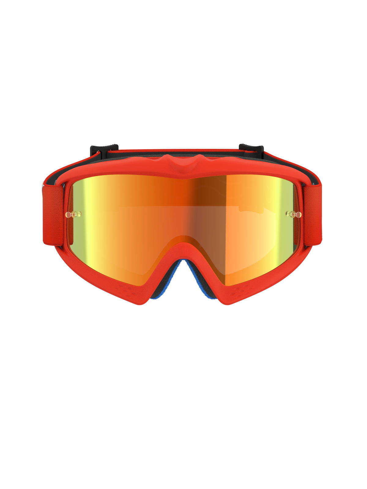 Alpinestars Vision Youth Corp Goggles, óculos de motocross, espelhados em laranja e vermelho, com armação de uretano laranja vibrante, lente de acabamento espelhado e correia laranja a condizer, concebidos para jovens pilotos e corridas off-road