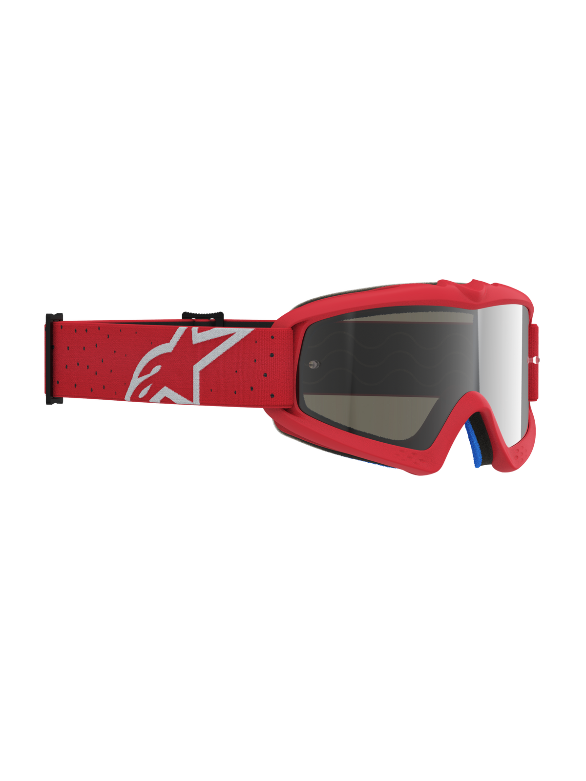 Alpinestars Vision Vesta Jovem, óculos de motocross para jovens, vermelhos e brancos com lente espelhada prateada
