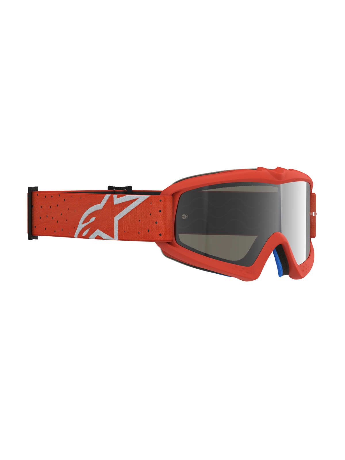 Alpinestars Vision Vesta Jovem, óculos de motocross em laranja com lente prateada espelhada anti-embaciamento.