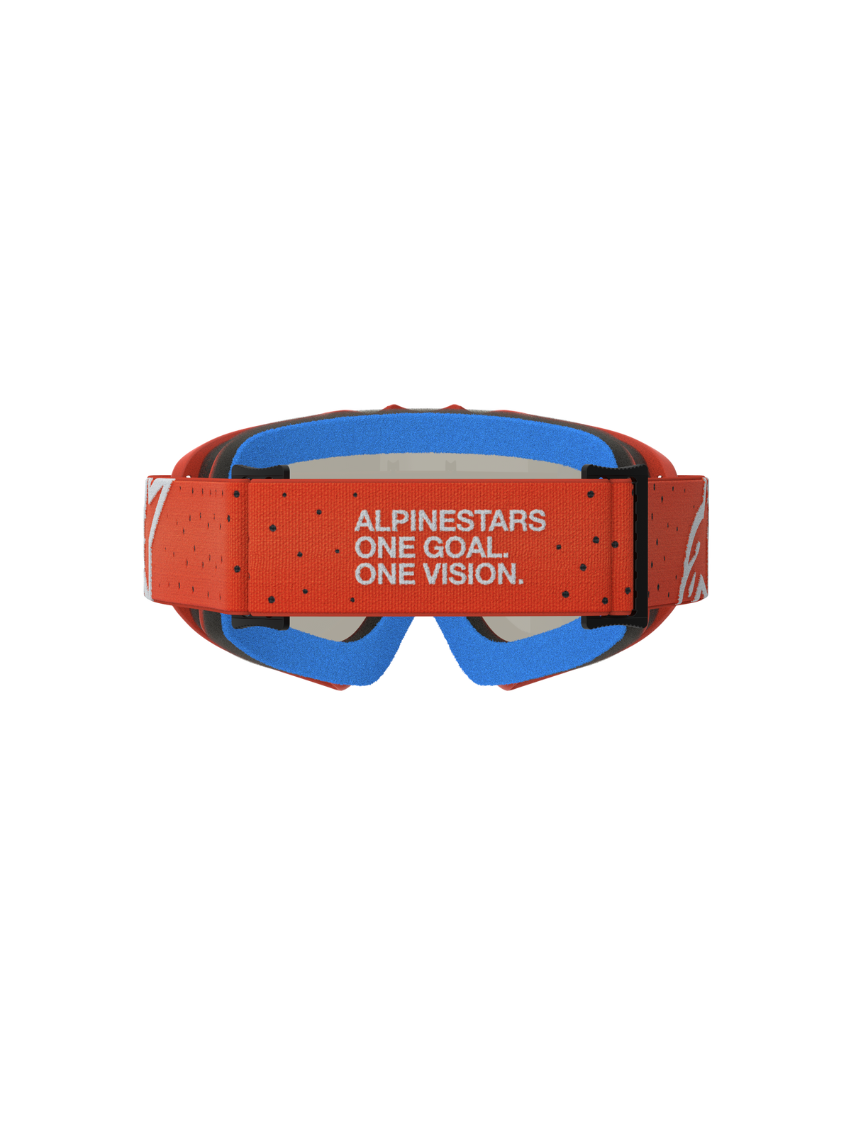 Alpinestars Vision Vesta Jovem, óculos de motocross para juventude, fita laranja com lema e espuma azul de conforto