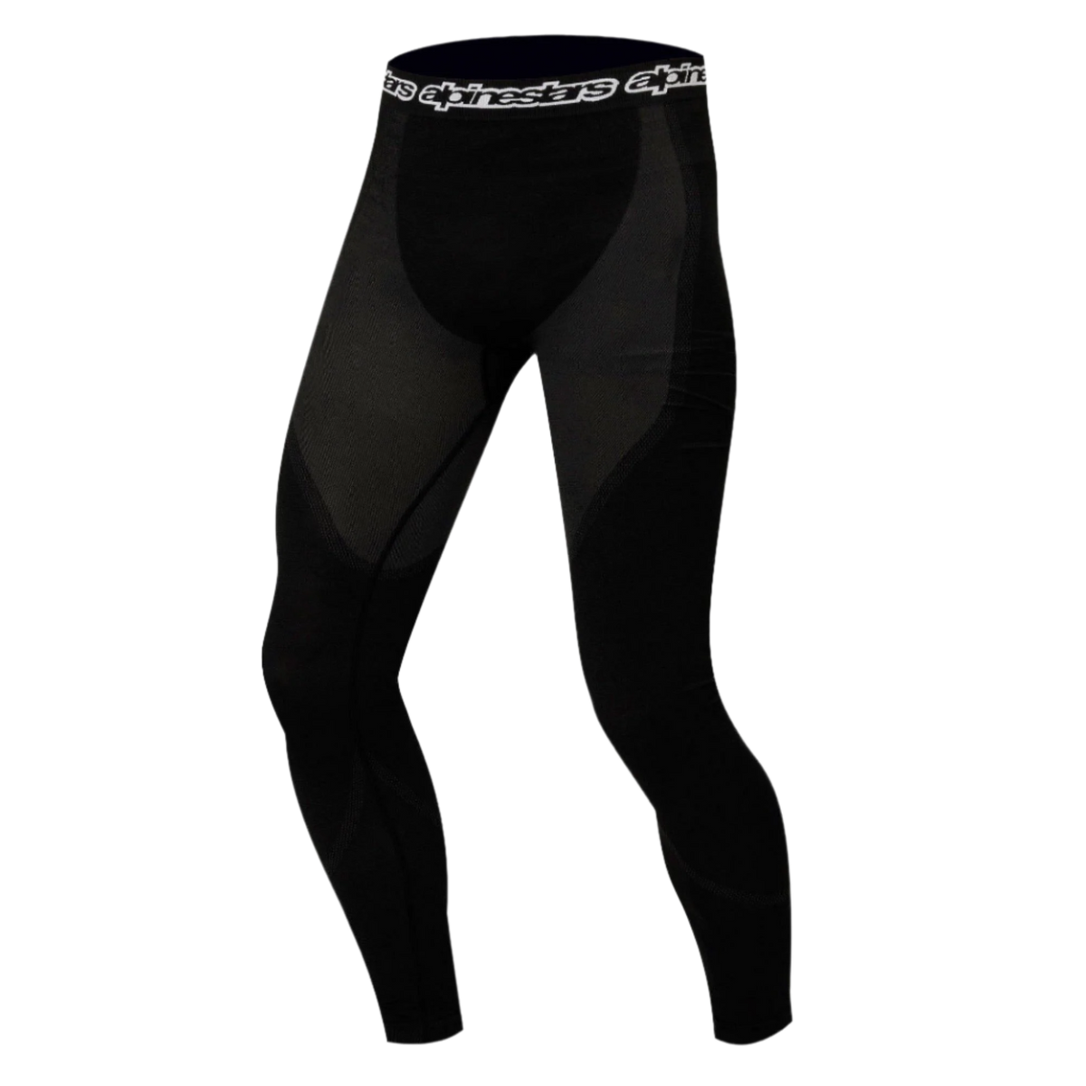 Alpinestars KX Bottom, calças de roupa interior técnica, pretas, com painéis anatómicos de absorção de humidade e cintura elástica com logótipo, concebidas para performance sob fatos de competição