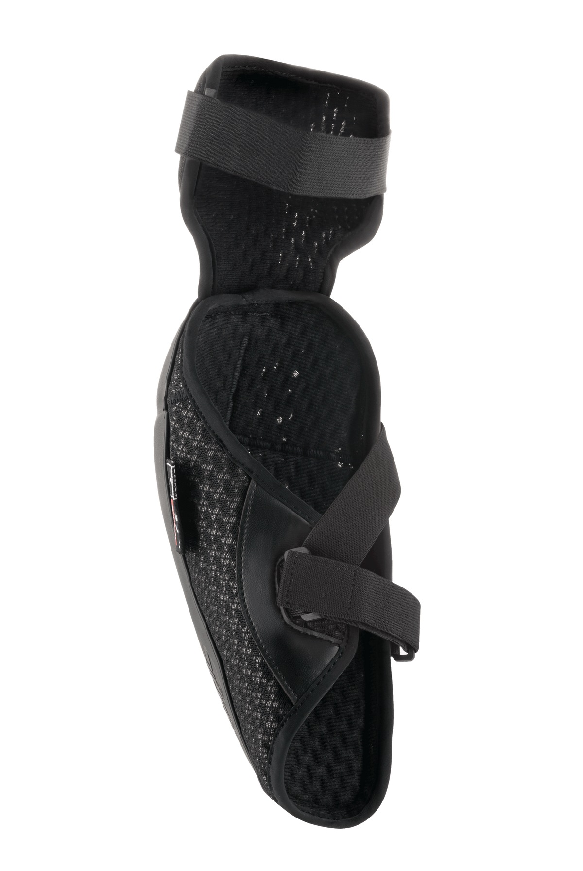 Protetor de Cotovelo Alpinestars Bionic Plus, preto, vista interior com acolchoamento em malha 3D e sistema de fecho de dupla alça, design ergonómico leve para proteção em todo-o-terreno