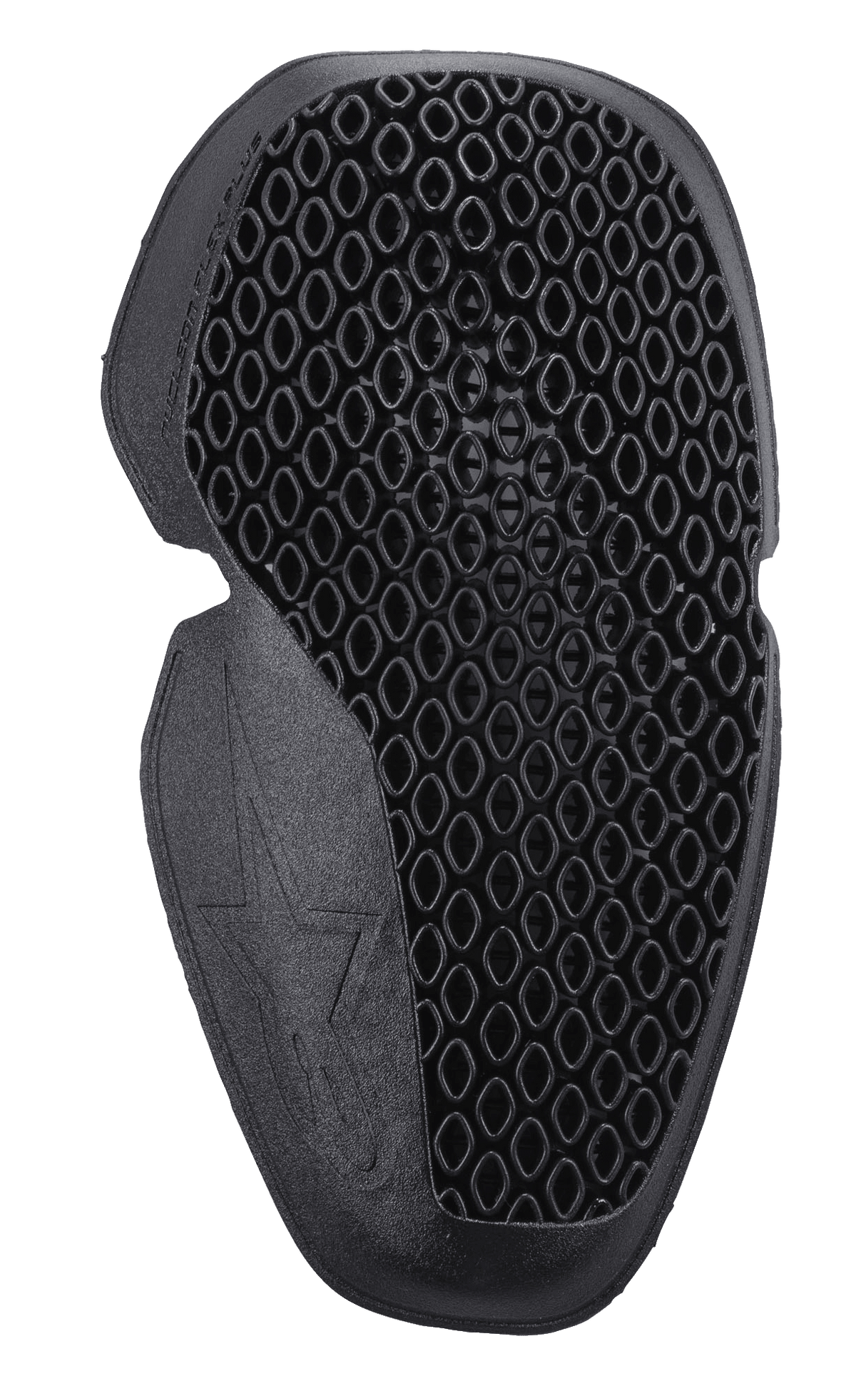 Alpinestars Nucleon Flex Plus Knee Protector, preto, inserção de proteção de joelho para motociclismo com estrutura perfurada de favo de mel em célula aberta, perfil ergonómico fino e design flexível com logótipo de estrela em relevo