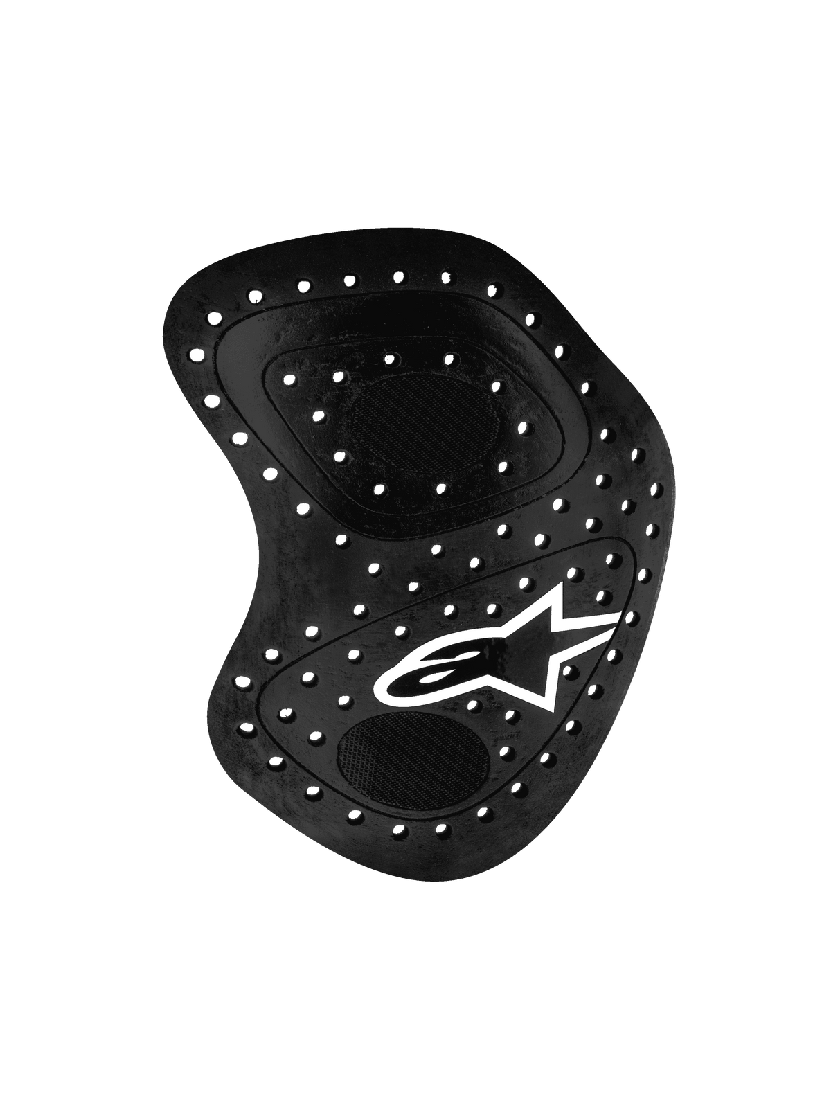 Alpinestars Nucleon Racing Kr-Hr Hip Protector, preto, proteção de anca para corrida de motociclismo com orifícios de ventilação e logótipo de estrela branco, design ergonómico com construção em camadas