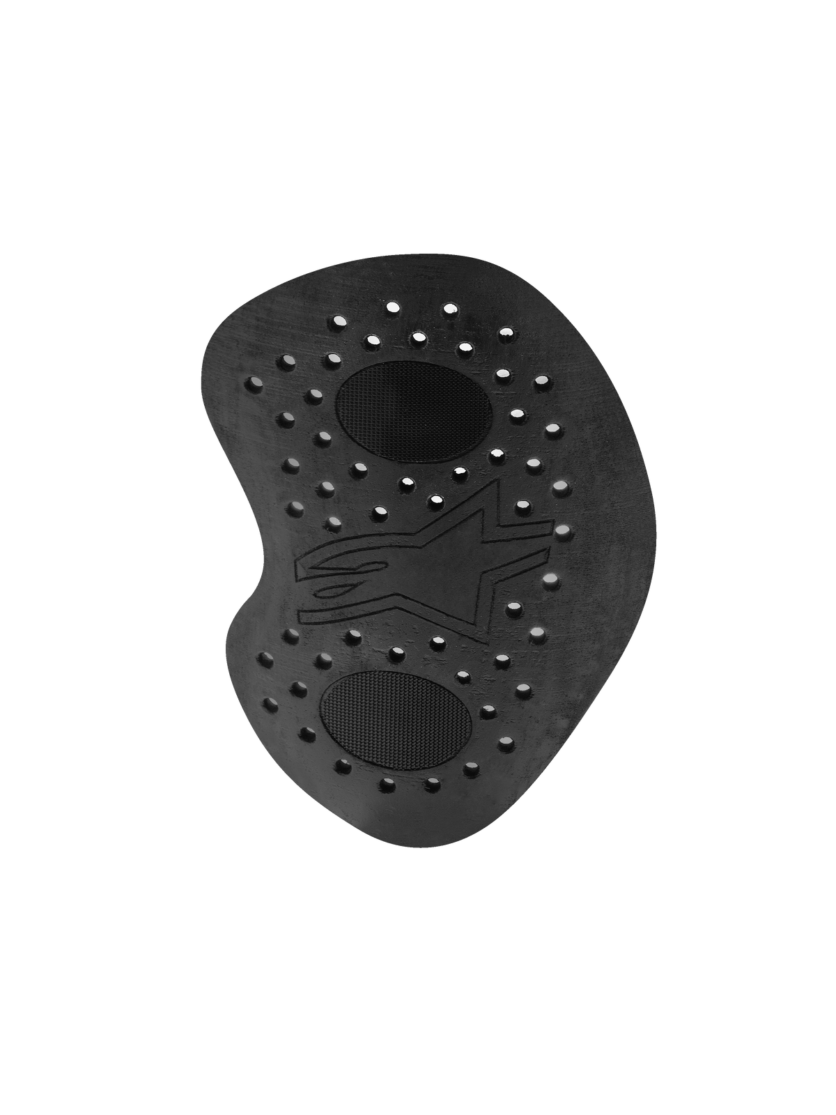 Alpinestars Nucleon Racing KR-HR Hip Protector, proteção de quadril para motociclismo em preto, espuma perfurada de absorção de energia com conchas rígidas sobreinjetadas, logótipo da estrela Alpinestars em relevo, design ergonómico para fatos de corrida