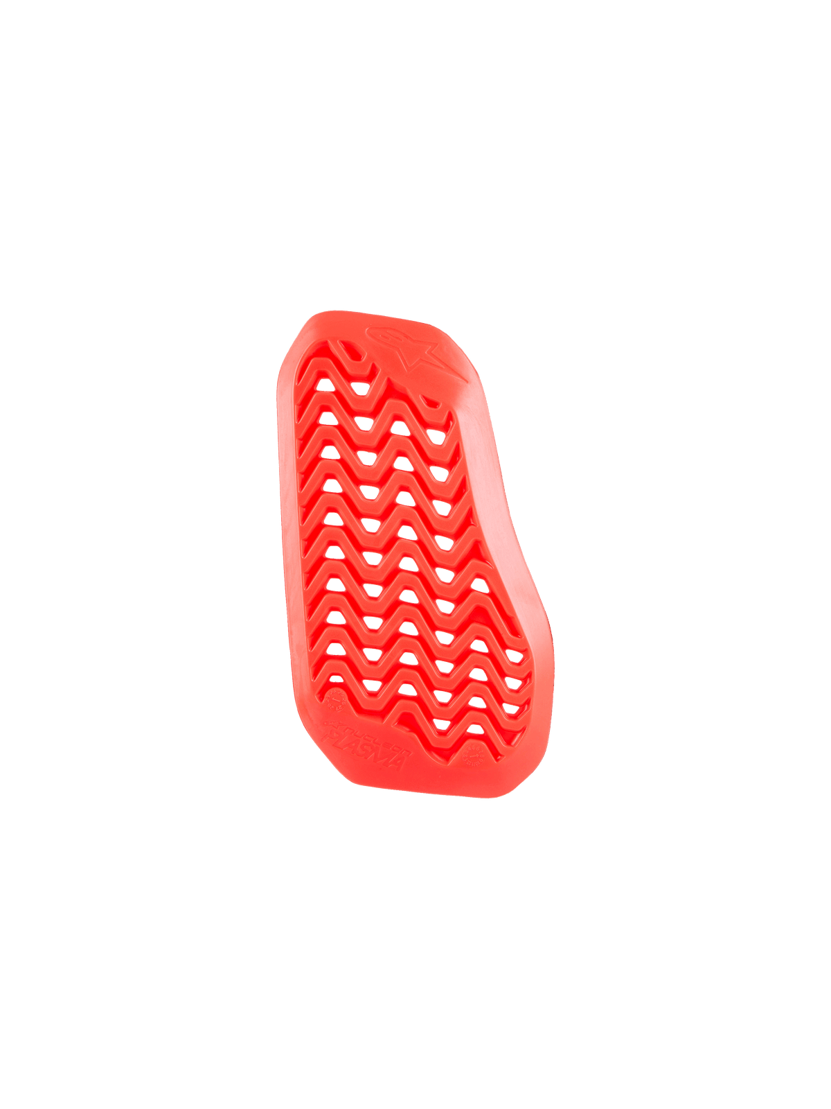 Encaixe de Protetor de Peito Dividido Alpinestars Nucleon Plasma, vermelho, peça do lado direito, com design perfurado em ziguezague para fluxo de ar, material de impacto de base biológica leve e flexível