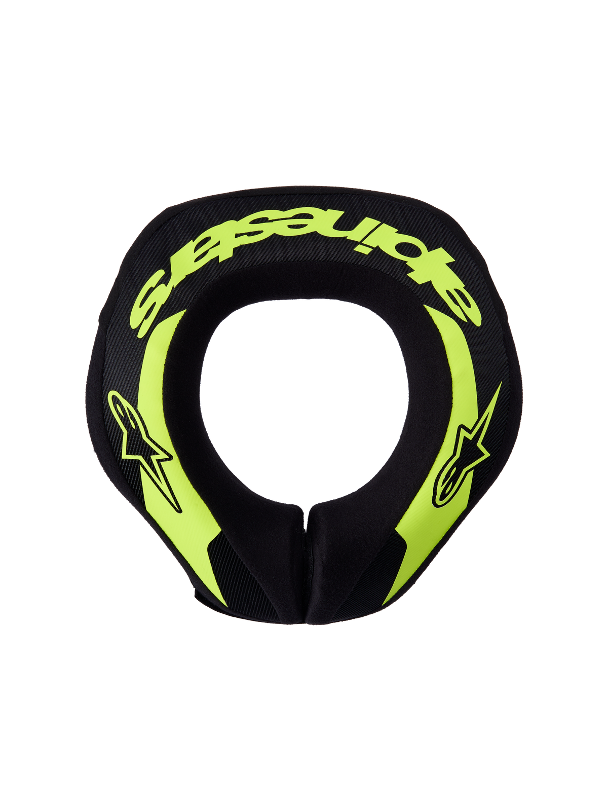 Alpinestars protetor de pescoço Sequence Jovem para motocross, juventude, em amarelo fluorescente e preto, design ergonómico.