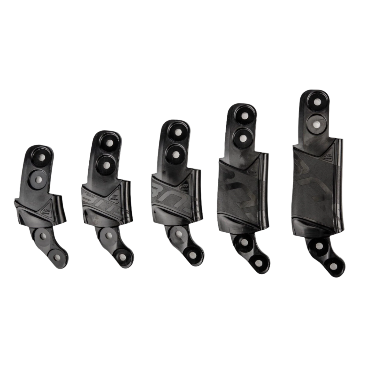 Alpinestars BNS Size Adapter Kit, Bionic Neck Support Accessory, Black, five plastic sizing components of varying heights for precise brace adjustment, modular fit components for off-road protection