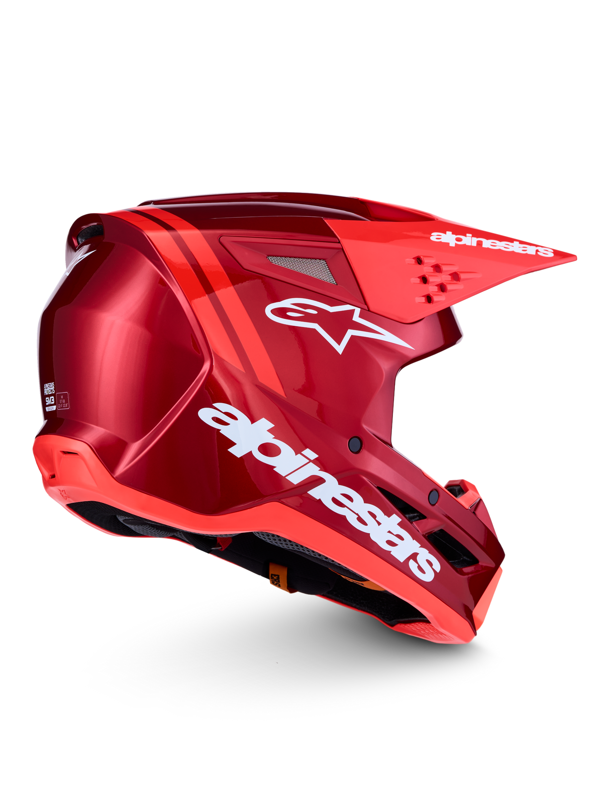 Alpinestars SM3 Radium ECE06, capacete de motocross, vermelho e branco, certificado ECE 22.06, calota termo-injetada