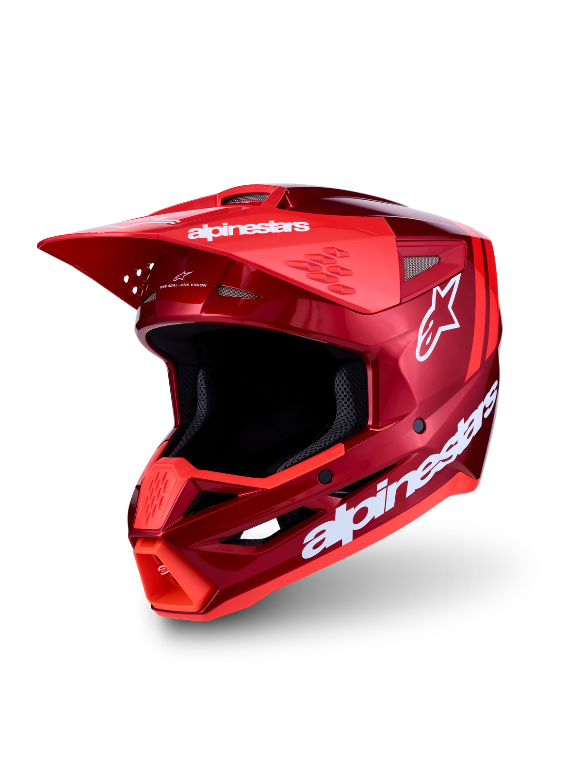 Alpinestars SM3 Radium ECE06, capacete de motocross vermelho e branco, calota termo-injetada e certificado ECE 2206