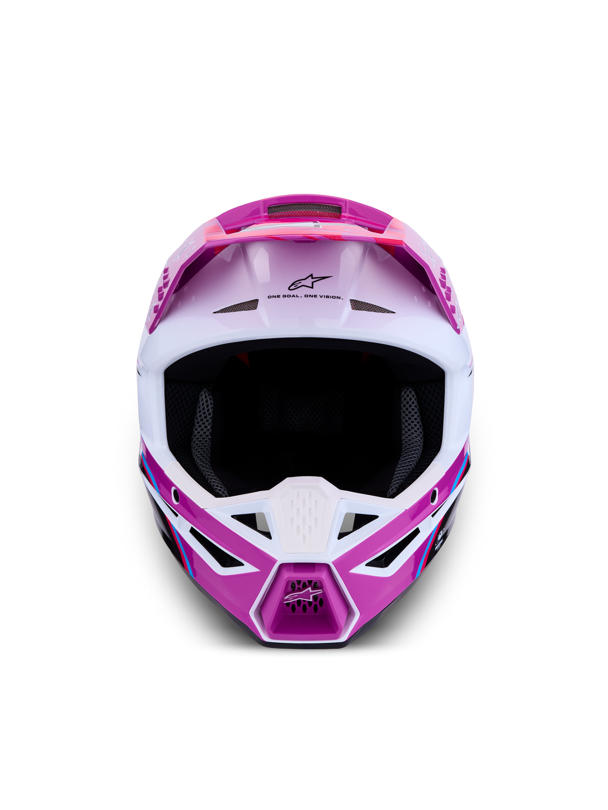 Alpinestars SM3 Falcon ECE06, capacete de motocross roxo e branco, ventilação avançada, proteção todo-o-terreno, certificado ECE 22.06