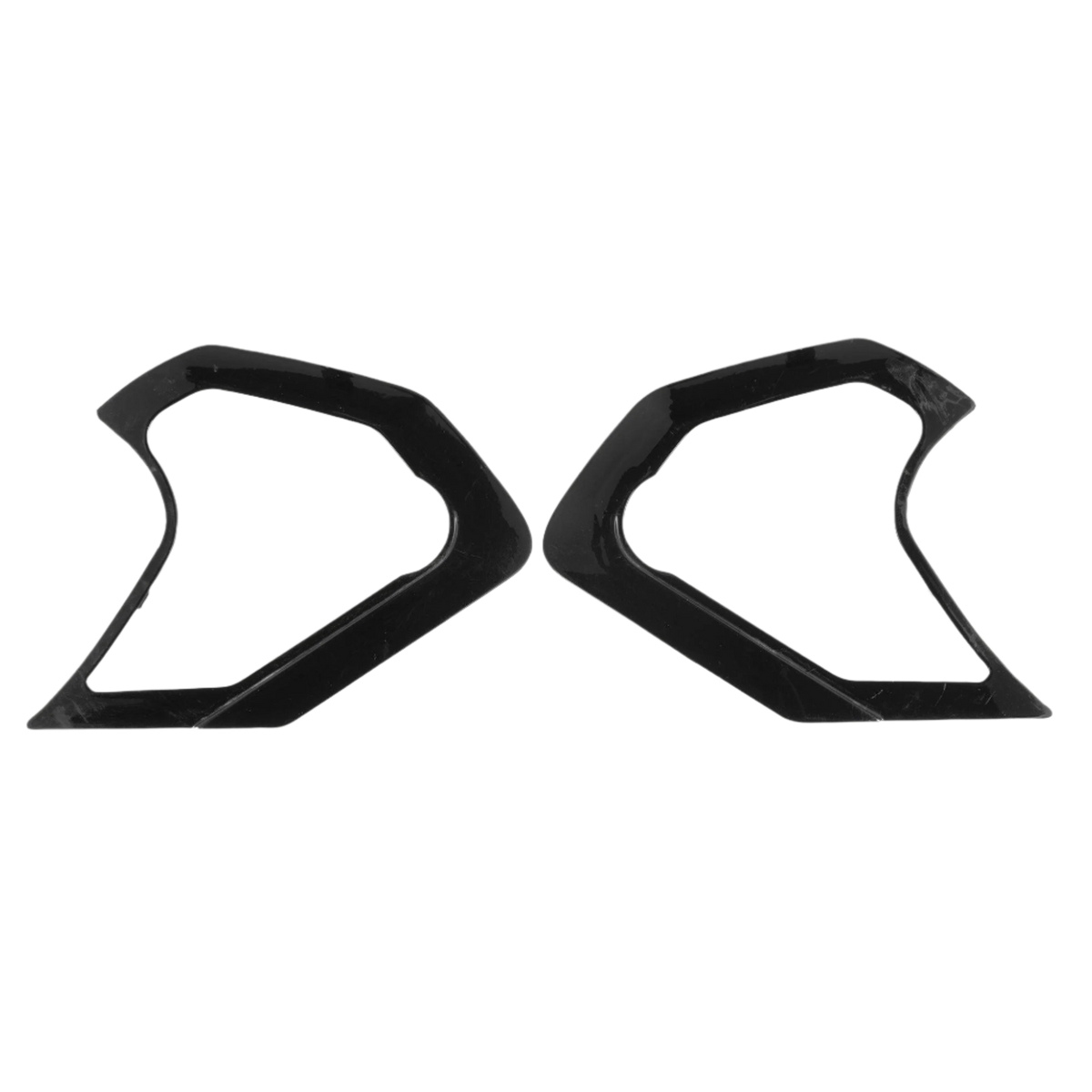 Alpinestars Supertech R10 Shield Mechanism Cover, par de componentes de substituição em plástico para o mecanismo da viseira, preto brilhante, forma geométrica com recortes, peça de substituição oficial para capacetes S-R10