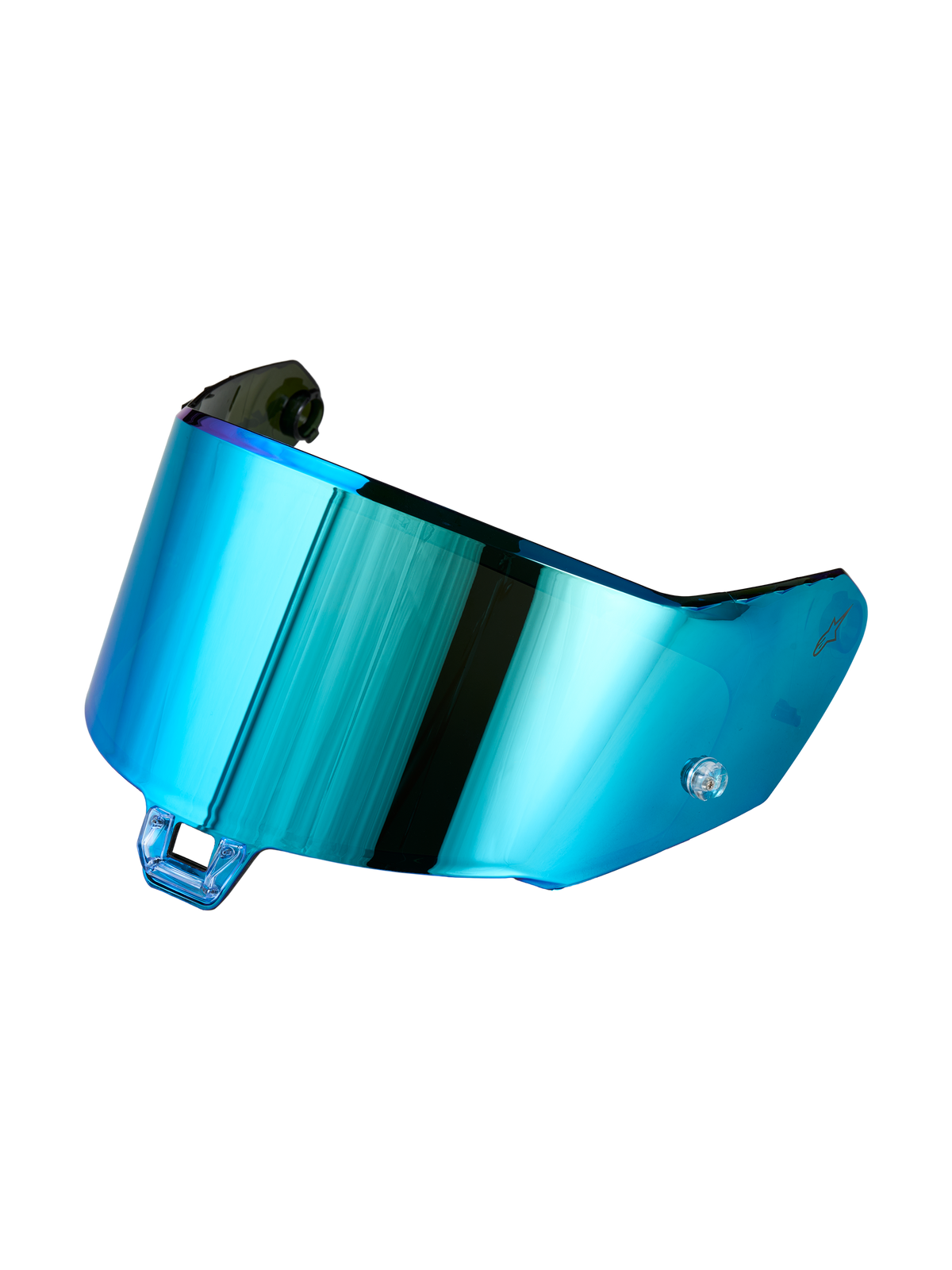Viseira Supertech R-10/R-7 Absolute Vision Gen2.1-R da Alpinestars, viseira de substituição para capacete de moto, azul espelhado, construção em policarbonato com filtragem ótica para condução em circuito e estrada