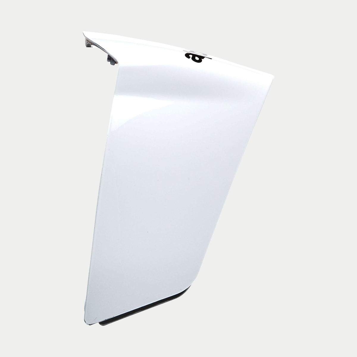 Alpinestars Supertech R10 Solid Race Spoiler, acessório para capacete, branco sólido brilhante, componente aerodinâmico de substituição para capacetes S-R10, perfil curvo elegante com acabamento brilhante e detalhe do logótipo em preto