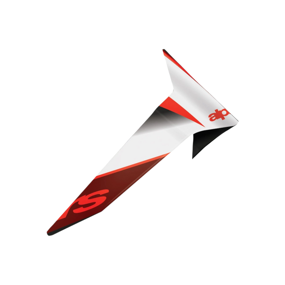 Alpinestars Supertech R10 Team Standard Spoiler, acessório para capacete de motociclismo, acabamento brilhante em carbono preto, vermelho e branco, peça de substituição aerodinâmica com design angular e grafismo da marca