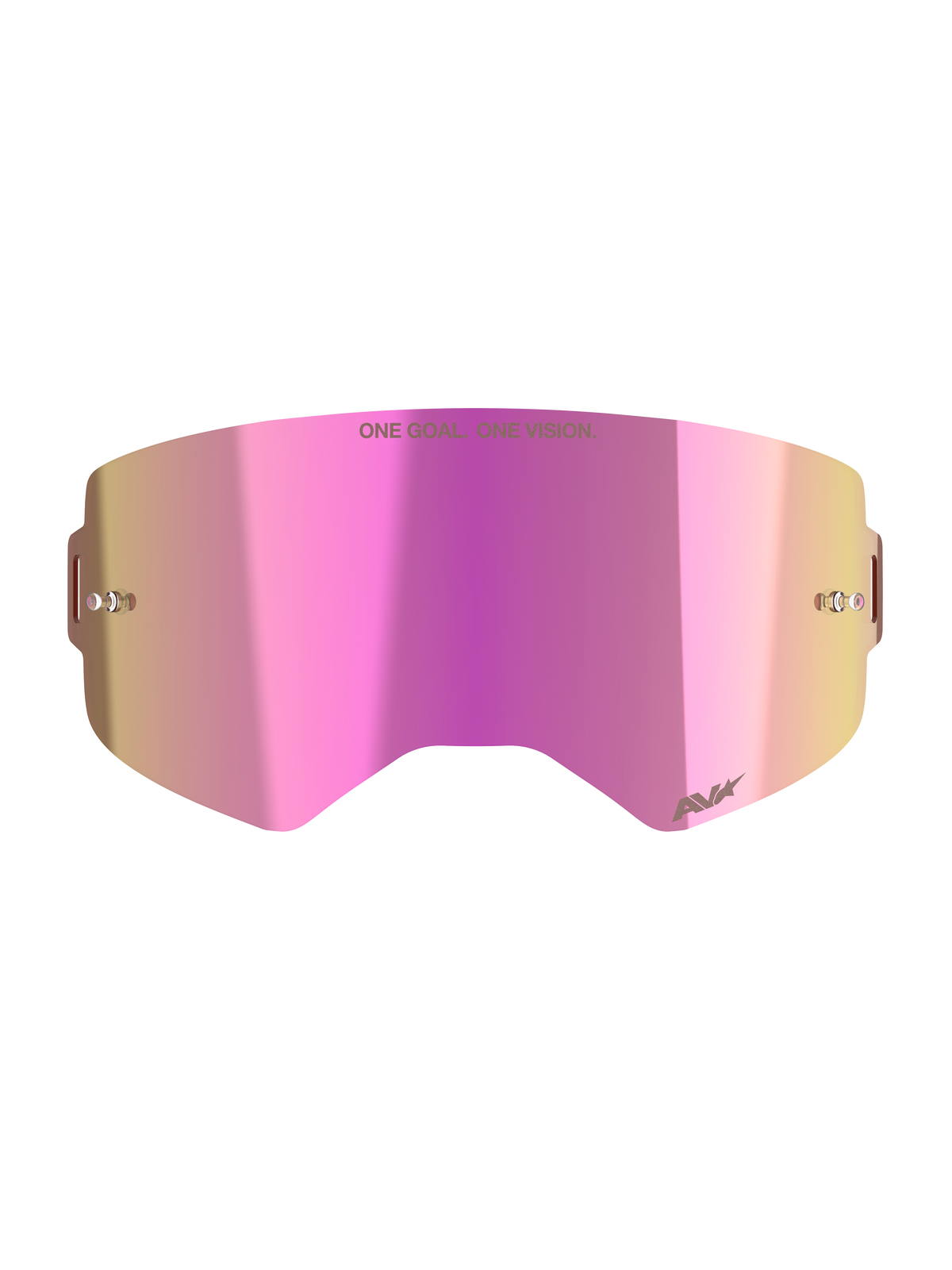 Alpinestars Supertech, lente de motocross espelhada rosa, tecnologia Absolute Vision com pinos para tear-off.