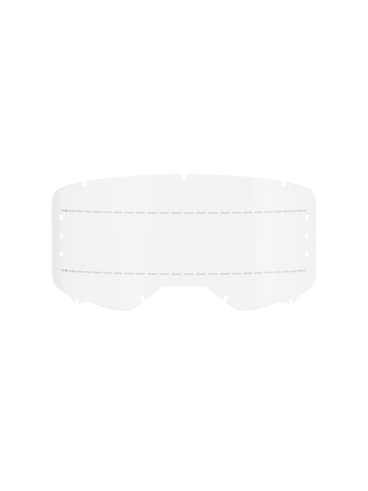 Alpinestars Vision 8-5-3 Roll Off Film, lente de substituição em policarbonato transparente para óculos de motocross, com linhas de deslize em silicone tracejadas e sistema de bloqueio de sete orifícios, acessório durável para corridas fora de estrada