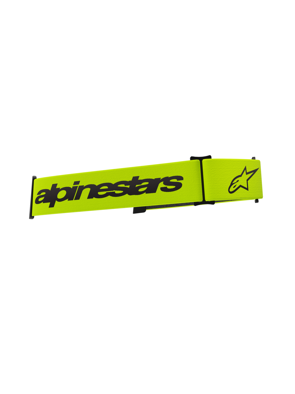 Correia para Óculos Alpinestars Supertech, acessório para óculos de motocross, amarelo néon e preto, com a marca Alpinestars e o logótipo de estrela em preto, correia de substituição para óculos de todo-o-terreno