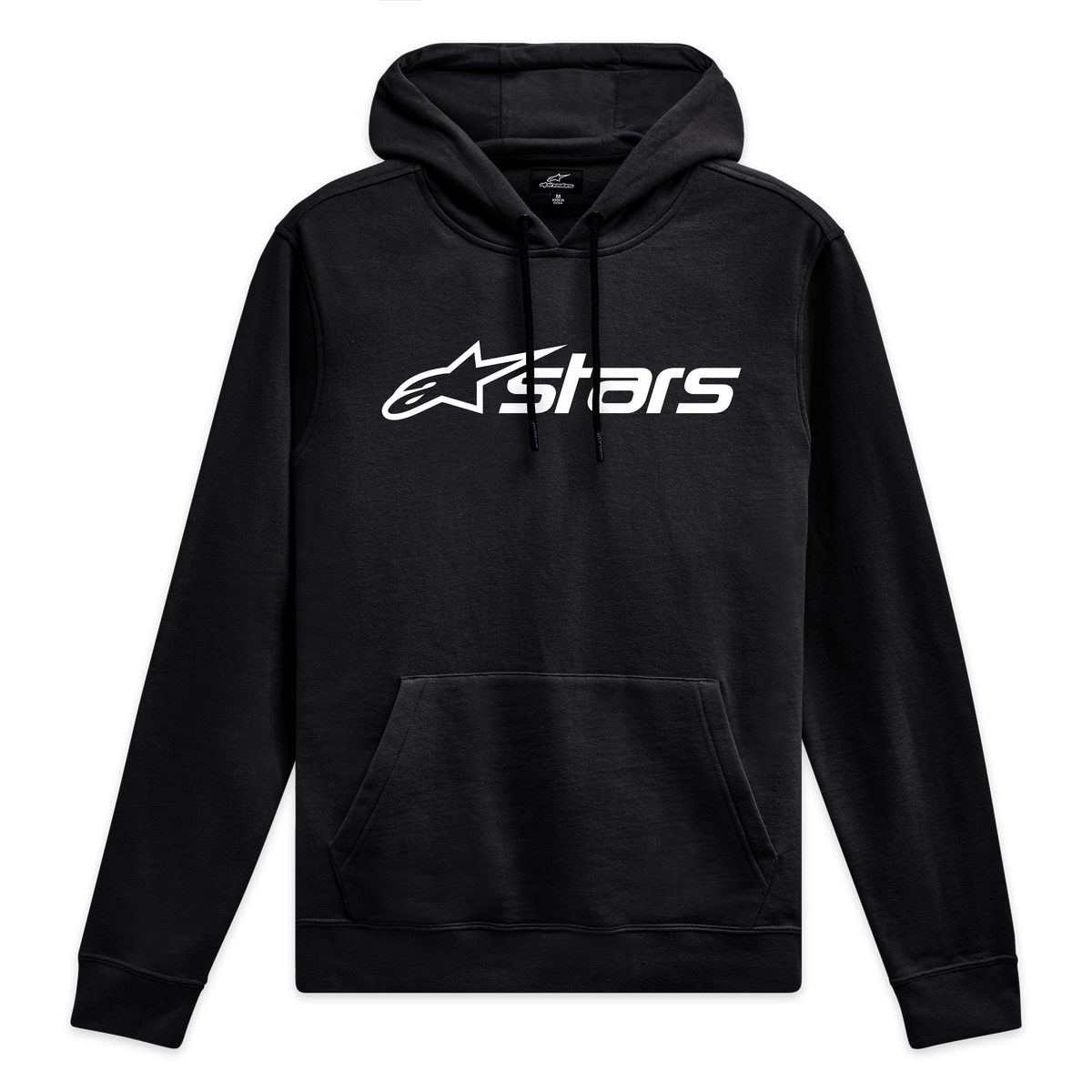 Alpinestars Blaze V3 Hoodie, sweatshirt com capuz preta com logótipo Blaze 2.0 branco no peito, casual sportswear