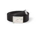 Alpinestars Ageless Web Belt, cinto em tecido preto com fivela metálica em prateado cromado, logótipo de estrela em baixo-relevo, correia de lona texturizada e ponteira metálica com marca, acessório de moda desportiva casual