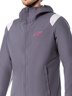 Alpinestars A-Dura Rain Jacket, Mountain Bike Rain Jacket, Dark Titanium Gray, hooded design, long sleeves, performance weather protection for off-road cycling