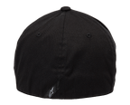 Alpinestars Blaze Flexfit Hat, Rear View, Solid Black, Small White Astar Logo on Back, Closed Back Stretch-Fit Design