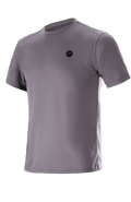 Alpinestars Dot Tech Tee - Manga Curta, cinzento Sparrow, t-shirt técnica, pequeno logótipo circular preto no peito, tecido DriRelease com absorção de humidade, vestuário casual para BTT e off-road
