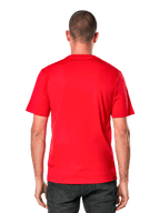 Alpinestars Ageless 2.0 CSF Tee, t-shirt de manga curta, vista traseira, vermelha, roupa desportiva casual inspirada no desporto motorizado
