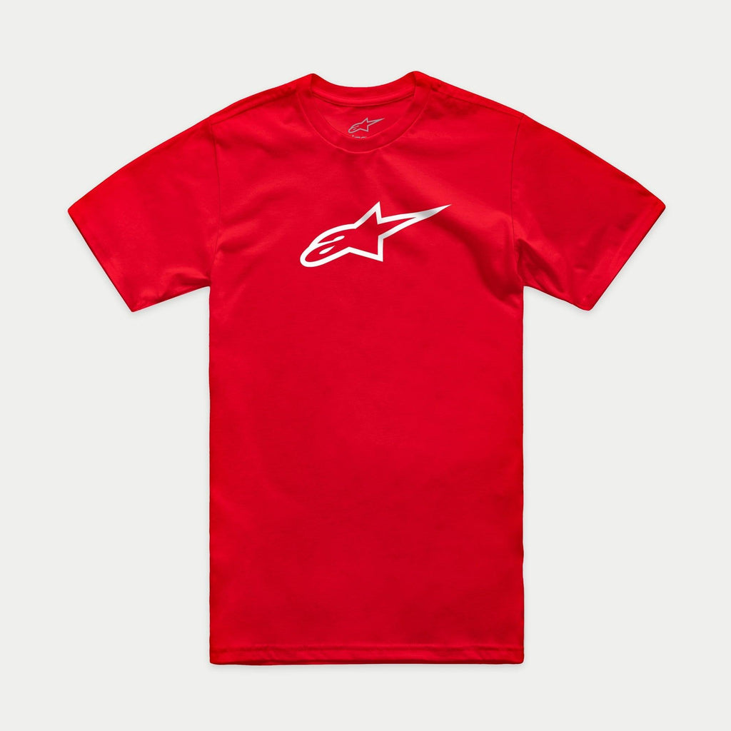 Alpinestars Ageless 2.0 CSF Tee, t-shirt de manga curta, vermelha, logótipo Ageless branco no peito, vestuário desportivo casual