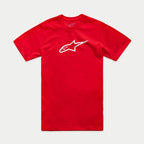 Alpinestars Ageless 2.0 CSF Tee, t-shirt de manga curta, vermelha, logótipo Ageless branco no peito, vestuário desportivo casual