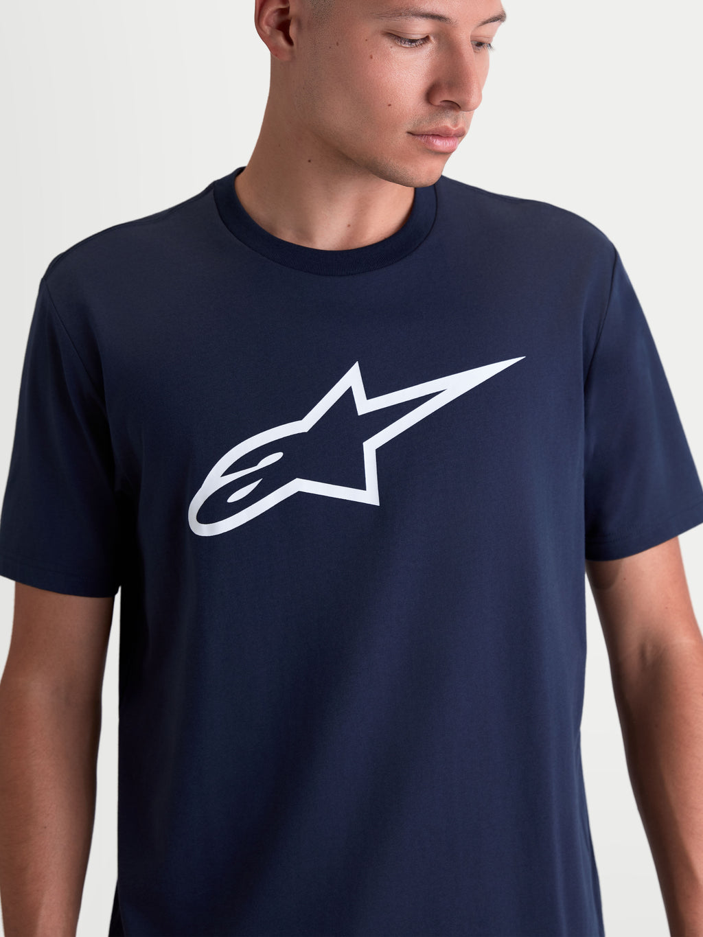 Alpinestars Ageless 2.0 CSF T-shirt, t-shirt de manga curta para homem, azul-marinho com logótipo Alpinestars branco no peito, casual sportswear, mistura de algodão e poliéster.