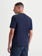 Alpinestars T-Shirt Ageless 2.0 CSF, t-shirt de manga curta para homem, azul marinho, vista traseira, sportswear casual, mistura de algodão e poliéster, ajuste cut-and-sew para conforto diário.