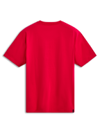 Alpinestars Ageless Shadow CSF Tee, Short Sleeve T-Shirt, Red, Back View, features a plain red design with a small black brand tag on the bottom hem, casual sportswear