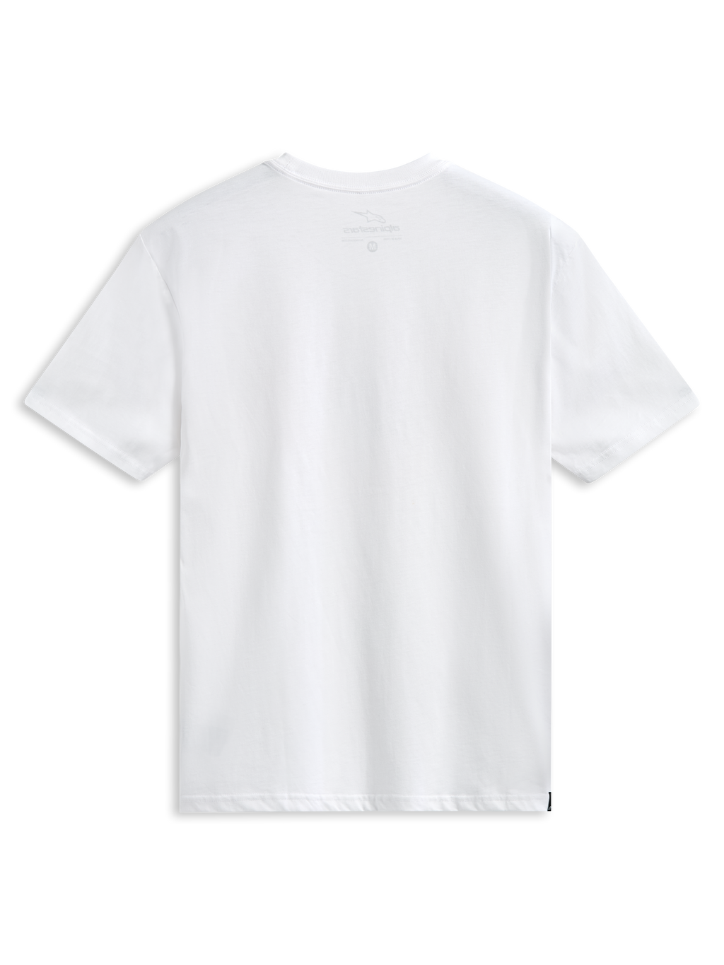 Alpinestars Always 2.0 CSF Tee, t-shirt de manga curta, branca, gráfico linear do logótipo em preto e vermelho, roupa desportiva casual de motorsport