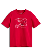 Alpinestars CSF Tee, Short Sleeve T-Shirt, Red, White MX helmet art graphic on front, Casual Motorsport Streetwear