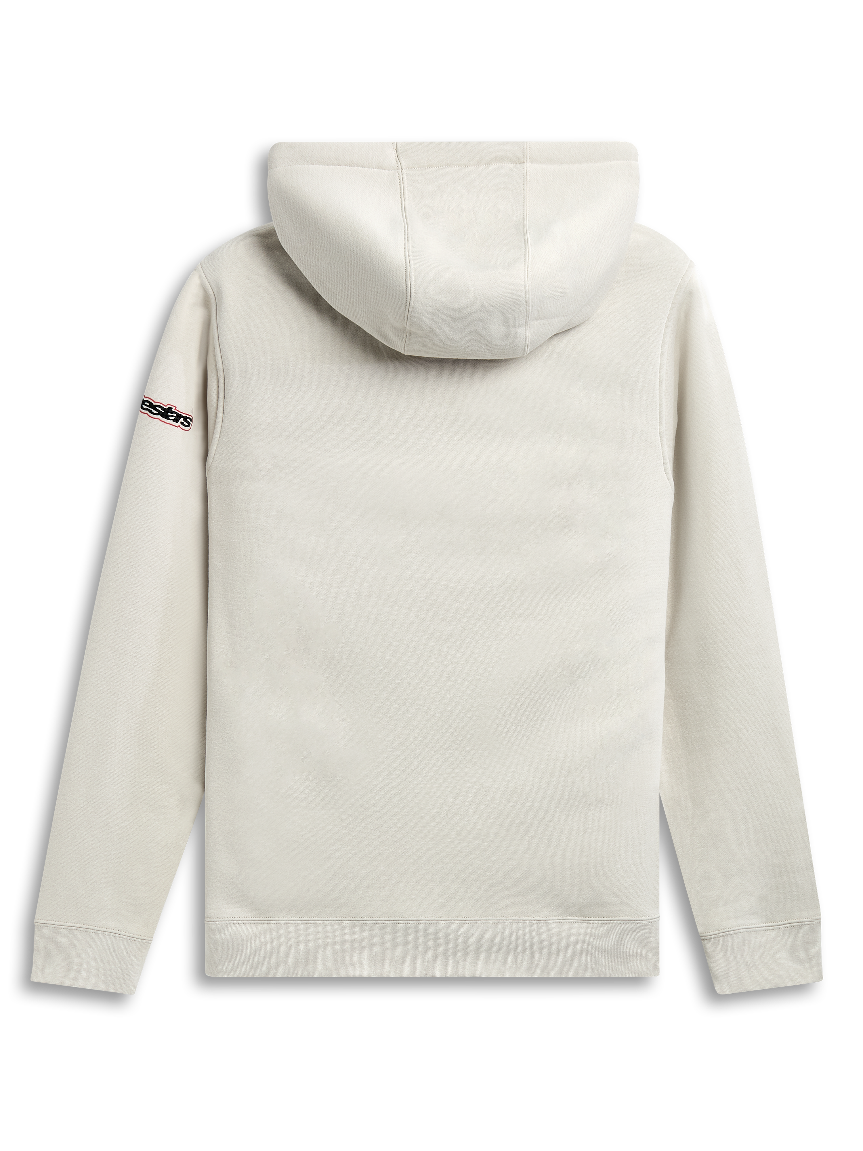 Alpinestars Sweatshirt Com Capuz Insignia, sweatshirt com capuz off-white sportswear, vista traseira com capuz forrado e detalhe de logótipo na manga