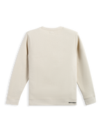 Alpinestars Positive Crew, camisola off-white, vista traseira mostrando um design de pullover em algodão e poliéster com marca subtil, casual sportswear