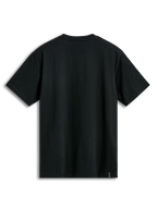 Alpinestars Semicircle CSF Tee, t-shirt de manga curta, preta, vista traseira mostrando tecido liso e pequena etiqueta da marca na bainha inferior, streetwear casual de desportos motorizados