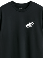 Alpinestars Formulate CSF Tee, t-shirt de manga curta, preta, logótipo Astars branco no peito, streetwear casual de desportos motorizados